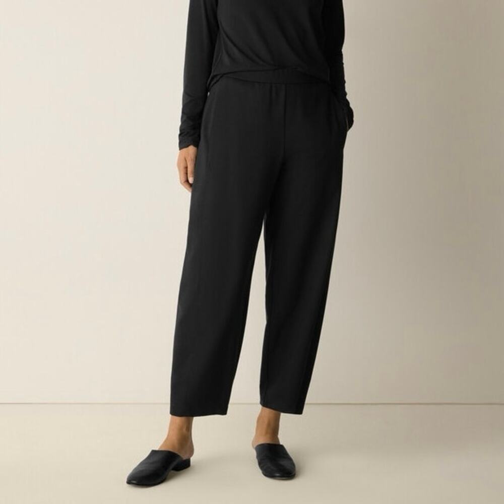 Eileen Fisher Lantern Pants Black Washable Flex Ponte XL - Picture 2 of 13